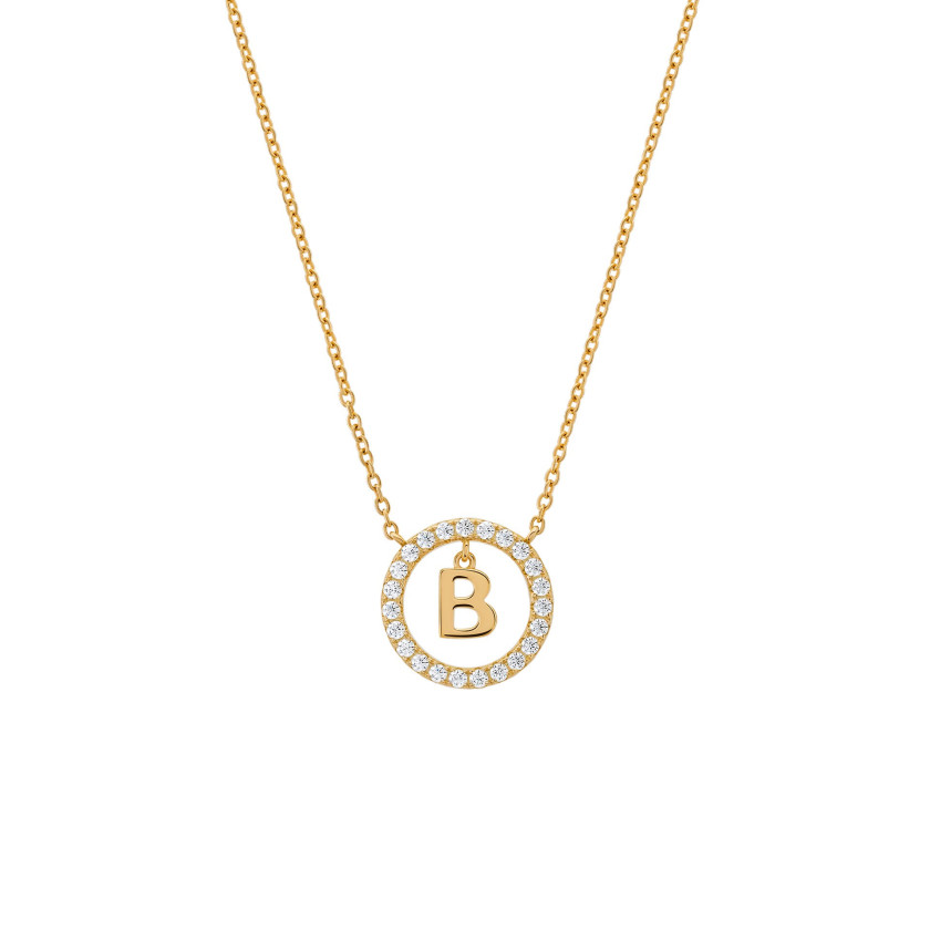 Colar UNIKE Letra B - Prata...