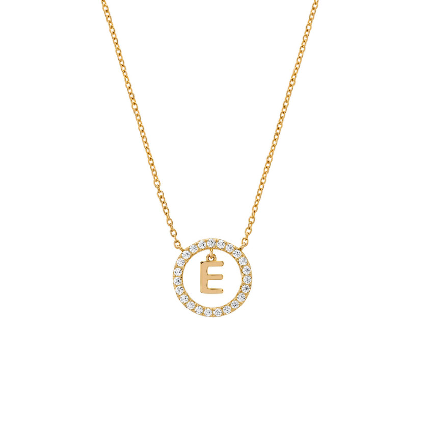 Colar UNIKE Letra E - Prata...